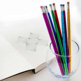 BAZIC Metallic Laser Foil Wood Pencil w/ Eraser (8/Pack), pack of 24