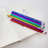 BAZIC Metallic Laser Foil Wood Pencil w/ Eraser (8/Pack), pack of 24