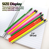 BAZIC Fluorescent Wood Pencil w/ Eraser (8/pack), pack of 24