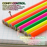 BAZIC Fluorescent Wood Pencil w/ Eraser (8/pack), pack of 24