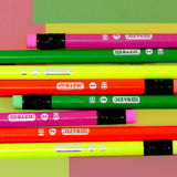 BAZIC Fluorescent Wood Pencil w/ Eraser (8/pack), pack of 24