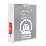 1.5" 3-Ring View Binder w/ 2-Pockets, pack of 12
