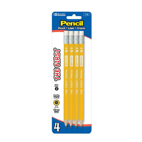 BAZIC #2 The First Jumbo Premium Yellow Pencil (4/Pack), pack of 24