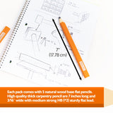 BAZIC Carpenter's Pencil (5/Pack), pack of 24