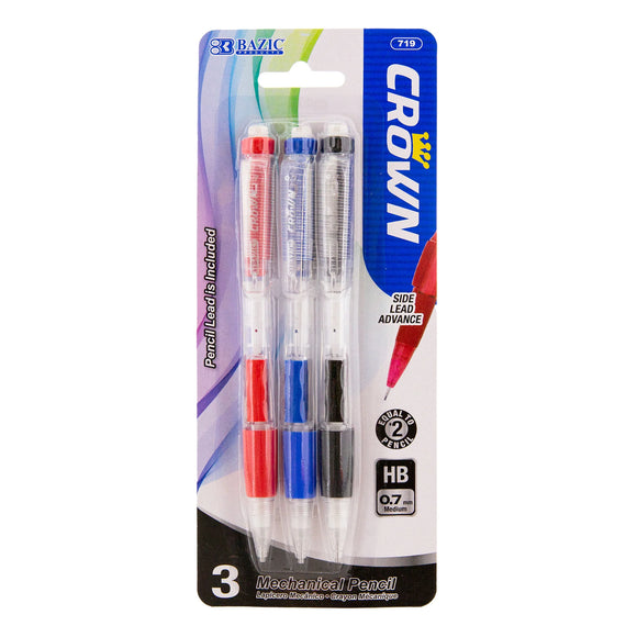 BAZIC Crown 0.7 mm Mechanical Pencil (3/Pack), pack of 24