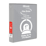 1" 3-Ring View Binder w/ 2-Pockets, pack of 12