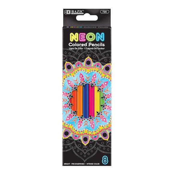 BAZIC 8 Neon Colored Pencils, pack of 24