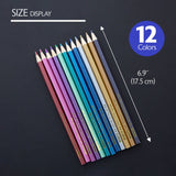 BAZIC 12 Metallic Colored Pencils, pack of 12