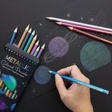 BAZIC 12 Metallic Colored Pencils, pack of 12