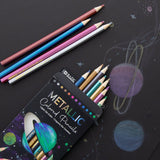 BAZIC 12 Metallic Colored Pencils, pack of 12