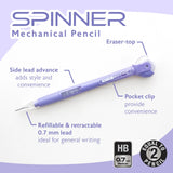 BAZIC Spinner Top Eraser 0.5 mm  Mechanical Pencil (3/Pack), pack of 24