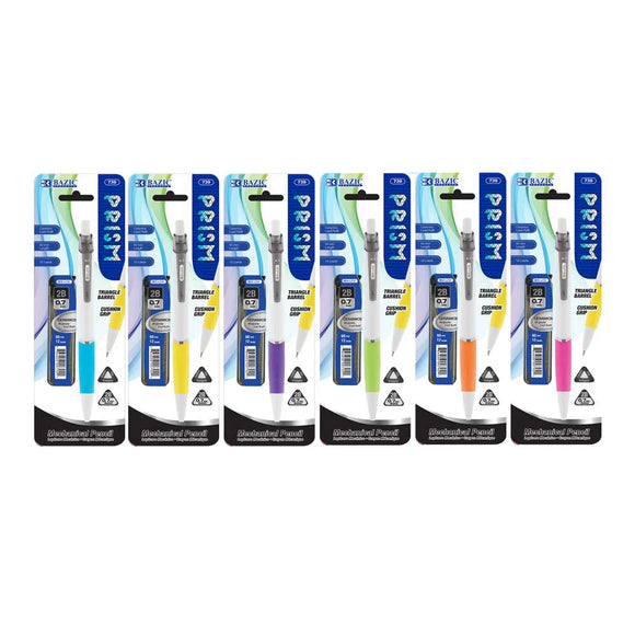 BAZIC Prism 0.7 mm Mechanical Pencil w/ Ceramic High-Quality Lead, pack of 24