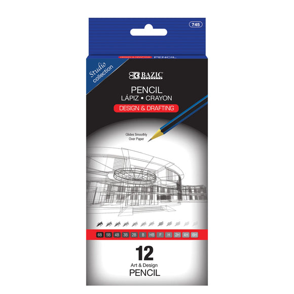 BAZIC Drawing Sketching Pencil Set, for Adults Artists (12/Pack), 24-Pack