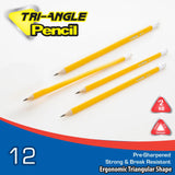 BAZIC #2 Triangle Yellow Pencil (12/Pack), pack of 24