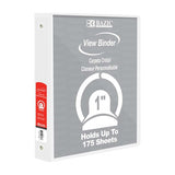 1" 3-Ring View Binder w/ 2-Pockets, pack of 12