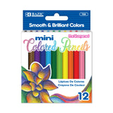 BAZIC 12 Mini Colored Pencils, Set for Art Drawing Sketching, 24-Pack