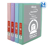 BAZIC 3 Ring Binder 1" Economy View Binders Pastel Color, 175 Sheets, 24-Count