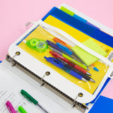 BAZIC 11.5" x 6.5" 3-ring Clear Pencil Pouch, pack of 24