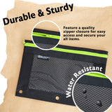 BAZIC Noir Neon 3-Ring Pencil Pouch w/ Mesh Window, pack of 24