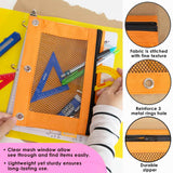 BAZIC Retro Color 3-Ring Pencil Pouch w/ Mesh Window, pack of 24