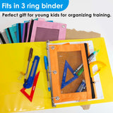 BAZIC Retro Color 3-Ring Pencil Pouch w/ Mesh Window, pack of 24