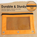 BAZIC Retro Color 3-Ring Pencil Pouch w/ Mesh Window, pack of 24