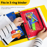 BAZIC 3-Ring Pencil Pouch w/ Clear Window, pack of 24