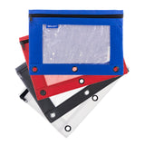 BAZIC 3-Ring Pencil Pouch w/ Clear Window, pack of 24