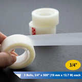 BAZIC 3/4" X 500" Invisible Tape (3/Pack), pack of 24