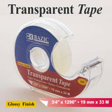BAZIC 3/4" X 1296" Transparent Tape w/ Dispenser, pack of 24