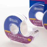 BAZIC 3/4" X 1296" Crystal Clear Tape w/ Dispenser, pack of 24