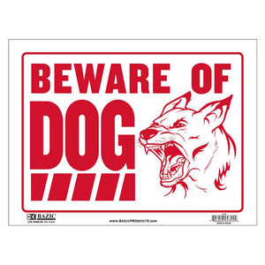 BAZIC 12" X 16" Beware of Dog Sign, pack of 24