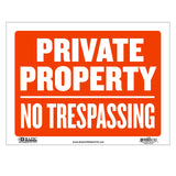 BAZIC 12" X 16" Private Property No Trespassing Sign, pack of 24