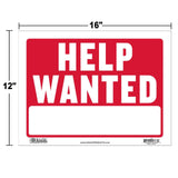 BAZIC 12" X 16" Help Wanted Sign, pack of 24