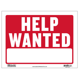 BAZIC 12" X 16" Help Wanted Sign, pack of 24