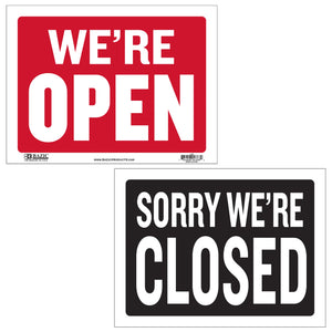 BAZIC 12" X 16" Open Sign w/ Closed Sign on Back, pack of 24