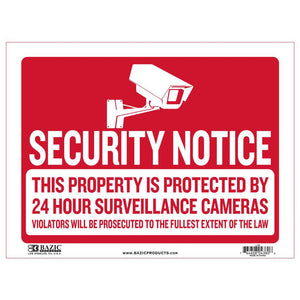 BAZIC 12" X 16" Security Notice Sign, pack of 24