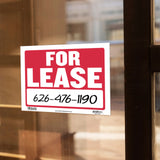 BAZIC 12" X 16" For Lease Sign, pack of 24