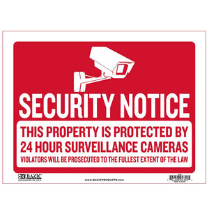 BAZIC 9" x 12" Security Notice Sign, pack of 24