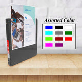 BAZIC 1" Black 3-Ring View Binder w/ 2-Pockets (12-PACK)