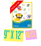 BAZIC Construction Paper Pad, assorted colors - pack of 48