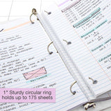 BAZIC 1" White 3-Ring View Binder w/ 2-Pockets (Case of 12)