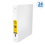 BAZIC 3 Ring Binder 1.5" Economy Binders White, Hold 280 Sheets, 24-Count