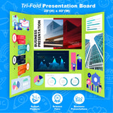 BAZIC 36" X 48" Assorted Color Tri-Fold Corrugated Presentation Board, Case Pack 24