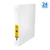 BAZIC 3 Ring Binder 1" Economy Binders White, Hold 175 Sheets, 24-Count