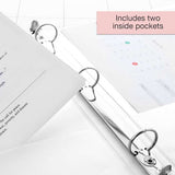 BAZIC 1" White 3-Ring View Binder w/ 2-Pockets (Case of 12)