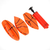 PlayWorld Pack Of 3 Inflatable Magic Shot Mini Hoop Basketballs With Pump - Orange