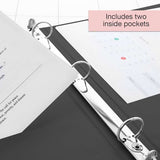 BAZIC 1" Black 3-Ring View Binder w/ 2-Pockets (24-PACK)