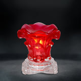 Aromar Dimmer Electric Oil Burner - Glass Rose Red (7718)