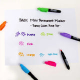 BAZIC Fancy Colors Mini Fine Point Permanent Markers w/ Cap Clip (5/Pack), pack of 24
